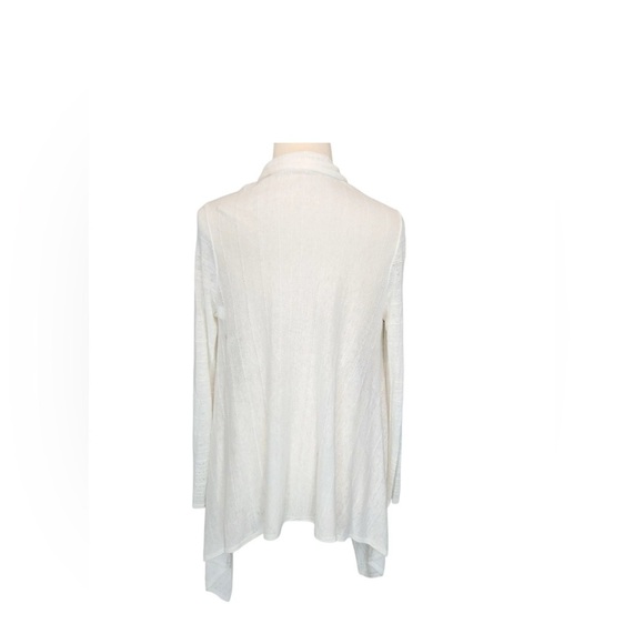Lilly Pulitzer White Linen Open Front Cardigan S/M Drape Hem Lightweight Wrap - Picture 2 of 10